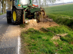 Wurzelstockfrse im Einsatz